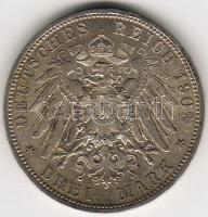 D.Reich/ Bajorország, Otto 1909. 3M ezüst T:2+