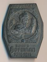 1914-1915. Hofmann hadtest "Karpathen Korps Hofmann 1914-1915" első világháborús horgany sapkajelvény (40x30mm) hátlapon kétfajta jelzés. Sok ukrán katona viselte az Ukrán Légió megalakulása után T:2 1914-1915. "Karpathen Korps Hofmann 1914-1915" WWI zinc cap badge, Ukrainian soldiers wore this badge after the formation of the Ukrainian Legion C:XF