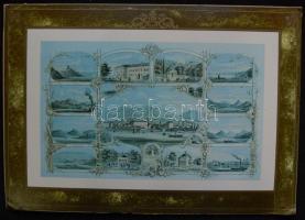 1900 körül készült, Balatoni helyszíneket ábrázoló szecessziós litográfia reprodukciója (!) 46x33cm