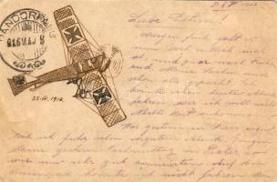 2 db I. világháborús grafikus repülő lap