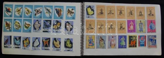 cca 3.700db klf magyar és külföldi gyufacímke, nagy méretben is, 5db füzetbe ragasztva