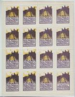 1914 Nemzeti Osztrák és Magyar Méhészek vándorgyűlése és kiállítása levélzáró teljes ív lila és okkersárga színben