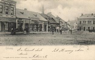 Hátszeg main square, the shops of Stefan Sielariu and Károly Groszeck (fl)