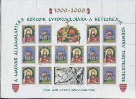 2000 A magyar államalapítás ezredik évfordulója levélzáró teljes ív