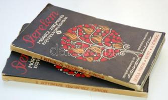 Móricz Zsigmond: Szerelem. egyfelvonásosai. I.-II. kötet. Első kiadás. Bp., 1913. Nyugat. A címlapot Falus Elek rajzolta. (A 2. kötet gerincén kis hiba)