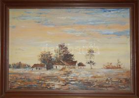 Vojnits Richárd (1942-): Tanya, olaj-farost, jelzett, 54x80cm, keretben
