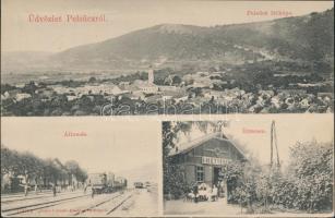 Pelsőc with railway station and restaurant