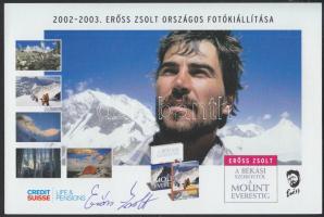 Erőss Zsolt erdélyi születésű hegymászó, aki első magyar állampolgárként mászta meg a Mount Everestet aláírása képeslapon
