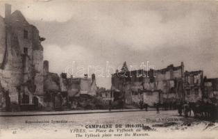 Ypres Vyikoek square, ruins after bombing