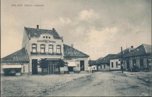 Oszlány agricultural bank, the shop of Alex Steiner and the butcher´s shop of Karol Hoffmann