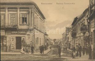 Rimaszombat Rákóczi street with the shop of Zsigmond Braun (EK)