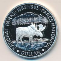 Kanada 1985. 1$ Ag "Nemzeti parkok" T:PP tanúsítvánnyal! Canada 1985. 1 Dollar Ag "National Parks" C:PP