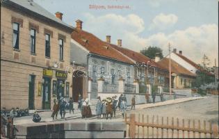 Zólyom Széchenyi street with the shop of Pál Hlavay