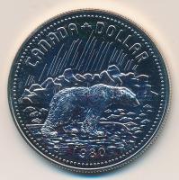 Kanada 1980. 1$ Ag "Arktisz területek-Jegesmedve" T:PL Canada 1980. 1 Dollar Ag "Arctic Territories-Polar bear" C:PL