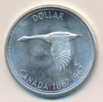 Kanada 1967. 1$ Ag "100 éves a Konföderáció" T:1/2 Canada 1967. 1 Dollar Ag "100th Anniversary of the Confederation" C:Unc/XF