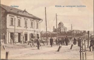 Párkány with the shops of Nagy & Szabó and Mór Steiner, Esztergom basilica