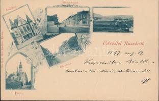 1897 Kassa with railway station