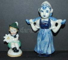 2db kis lánykát ábrázoló porcelán figura