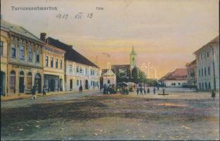 Turúcszentmárton main square with the shop of Max Grossmann