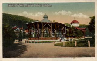 Bártfafürdő fountain, covered promenade