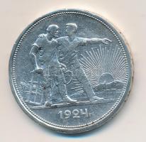 Szovjetunió 1924. 1R Ag T:2- tanúsítvánnyal
Soviet Union 1924. 1 Rouble Ag C:VF