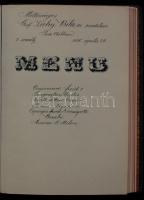 1905 Müller Antal az Országos Kaszinó és a Park klub vendéglőse által készített alkalmi ebédek étrendjének gyűjteménye 115 kézzel beírt oldalon. Minden oldal egy külön ebéd menüsora az ebéd dátumával a megrendelők neveivel. A vendégek között megtalálható a magyar politikai és gazdasági elit szinte egésze. A "Menu" felirat minden oldalon különféleképp megrajzolva. Rendkívül érdekes anyag. Aranyozott egyedi egészbőr-kötéses könyv / 1902 Collection of menus cooked by Antal Müller renovn chef and restaurant ovner of his age. More than hundred hand-written menus in French with the names and titles of the orderers who were from the highest class of society. Politicans, noblemen, clerics... Full leather binding. 20x25 cm