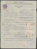 1921 magyar származású Amerikába kivándorló fényképes uti okmánya / Passport for Hungarian emmigrant to the USA