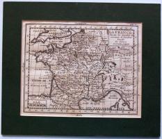 Hoefnagel atlaszból származó Frenciaország térkép. Rézmetszet. / Map of France from the Hoefnagel atlas 20x15 cm