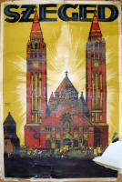 cca 1930 Szeged reklámplakát. Kőnyomat. Klösz György nyomdája. (szakadássokkal és hiánnyal) / Litho poster 60x80 cm