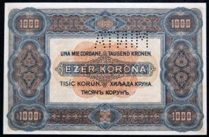 1920. 1000K "Orell Füssli Zürich" "MINTA" perforációval és piros 000 sorszámozás...