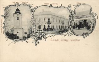 Szilágysomlyó with City Hotel and the shop of János Schupiter