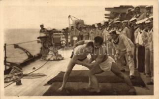 Mariners, wrestling on board