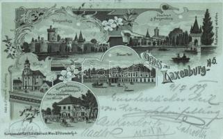 1899 Laxenburg with cyclist restaurant litho (b)