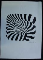 Vasarely, Victor (1908 - 1997) ,Zebrák, Ofszet, A3-mas méretben