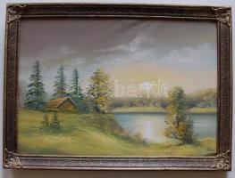 Lukács szignóval,Tájkép,olaj,vászon 70×50 cm. Szép igényes keretben.