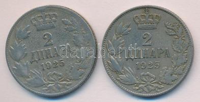 Jugoszlávia 1925. 2D (2x) T:2-,3 Yugoslavia 1925. 2 Dinara (2x) C:VF,F