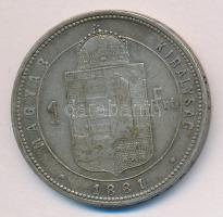 1881KB. 1Ft Ag "Középcímer" T:2-/3