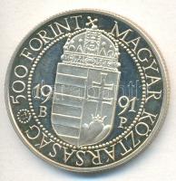 1991. 500Ft "II.János Pál pápa látogatása" dísztokban T:PP