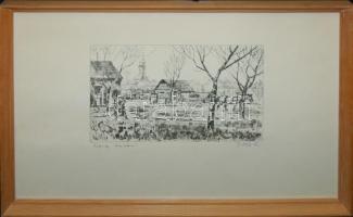 Doór Ferenc:Kora tavasz rézkarc 60×40 cm. Üvegezett keretben.