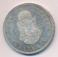 1887KB. 1Ft Ag "Barokk címer" T:2/2- ph.