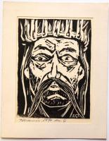 1940 F.Gy. jelzéssel: Dózsa György fametszet paszpartuban 23x18cm