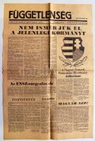 1956 október 30. Függetlenség és Igazság c. folyóirat száma a Magyar Nemzeti Forradalmi Bizottmány felhívásával, forradalmi hírlevéllel