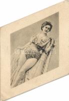 Lady, diamond shaped minicard 8 × 8 cm