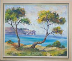 Martorett 66 szignóval,Mallorca, olaj,vászon  38×46 cm. Keretben.