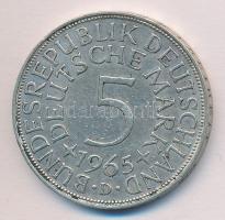 NSZK 1965D 5M Ag T:2- GFR 1965D 5 Mark Ag C:VF