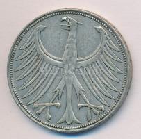 NSZK 1951J 5M Ag T:2- 
GFR 1951J 5 Mark Ag C:VF