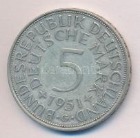 NSZK 1951G 5M Ag T:2-  GFR 1951G 5 Mark Ag C:VF