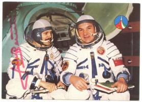 1980 Első Szovjet Magyar Közös űrrepülés képeslap Kubaszov és Farkas Bertalan aláírásával