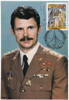 1980 Első Szovjet Magyar Közös űrrepülés képeslap Farkas Bertalan aláírásával