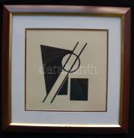 Kassák Lajos (1887-1967): Kompozíció, szitanyomat, illusztráció a Panderma c. lapból, üvegezett keretben 33x33cm